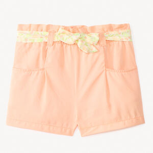 Short con cinturilla anudada de estampado floral para niña bebé 