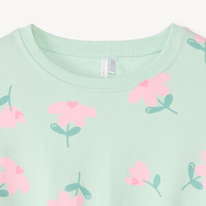 Sudadera de felpa oversize con estampado niña. 