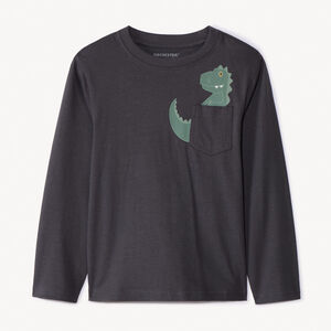 Camiseta de manga larga con estampado divertido de animal para niño  Main Camiseta de manga larga con estampado divertido de animal para niño