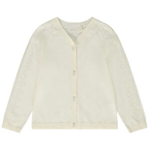 Gilet mangas raglán de punto calado para niña 