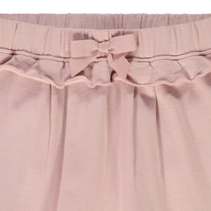 Pantalón jogging de felpa liso con volante para bebé niña 