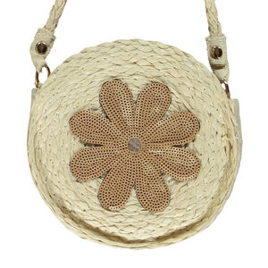 Bolso bandolera efecto trenzado con flor de lentejuelas niña 