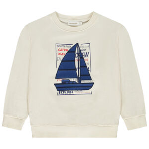 Sudadera de felpa con parche bordado de velero para niño 