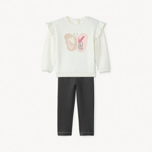 Ensemble jogging motif papillon pour bébé fille  Main Ensemble jogging motif papillon pour bébé fille