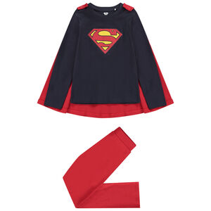 Pyjama 2 pièces en jersey print Superman Warner avec cape pour garçon Main Pyjama 2 pièces en jersey print Superman Warner avec cape pour garçon