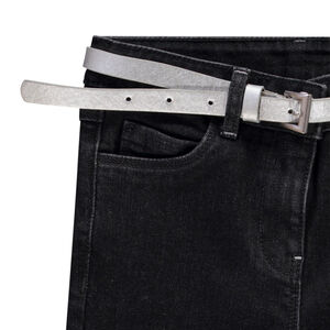 Jean slim con cinturón desmontable para niña 