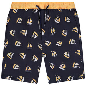 Short de bain en microfibre imprimé voiliers pour bébé garçon 
