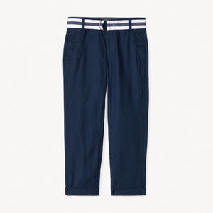 Pantalón recto de tela con cinturón para niño 