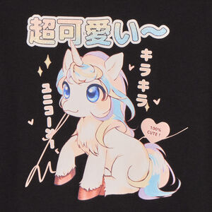 Camiseta de manga larga con estampado de unicornio kawaii para niña 
