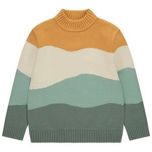 Suéter de punto con cuello alto y estampado de montaña para niño 