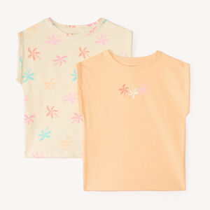 Lote de 2 camisetas de manga corta con forma de caja para niña 