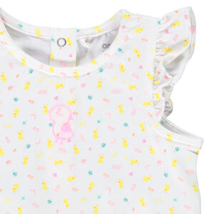 Combinaison courte imprimé poussins pour bébé fille 