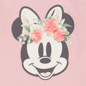 Camiseta manga larga con flores 3D Minnie Disney para bebé niña 