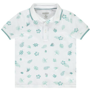 Polo de manga corta con estampado de hojas para niño 