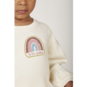 Robe 2 en 1 manches longues en molleton cloqué et tulle pour bébé fille 