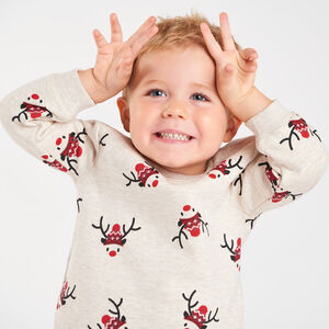 Conjunto de chándal estampado de renos de Navidad para bebé niño 