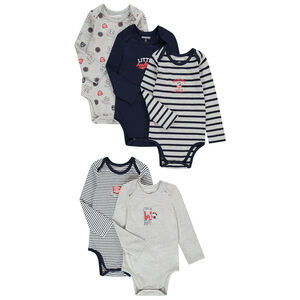 Pack de 5 bodis con estampado preschool academy para bebé niño Main Pack de 5 bodis con estampado preschool academy para bebé niño