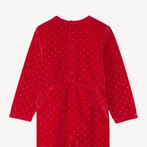 Pelele de terciopelo con parche bordado de ciervo y estampado de lunares para bebé niña 