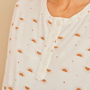 Camiseta oversized de embarazo y lactancia con estampado de soles 