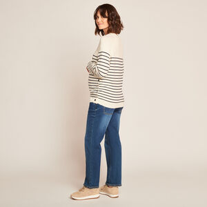 Jersey de lactancia de punto a rayas estilo marinero con cuello fantasía 