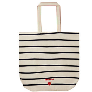 Bolso de algodón reciclado a rayas con corazón 65% 