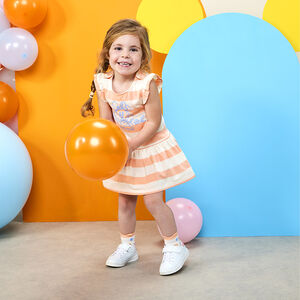 Vestido de manga corta a rayas con estampado de Minnie Disney para bebé niña 