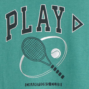 Sudadera de felpa lisa con estampado tenis para niño 