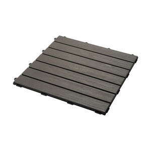 Set de 6 losetas efecto madera 45x45cm gris 