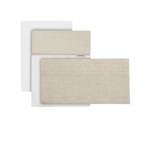 Juego de sábanas 3 piezas para Moisés y Carro Lino beige rosa 