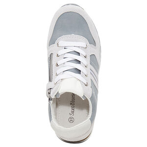 Deportivas bajas en dos materiales con cremalleras y cordones 