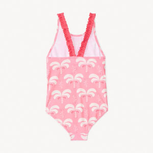 Bañador de una pieza con estampado de palmeras niña 