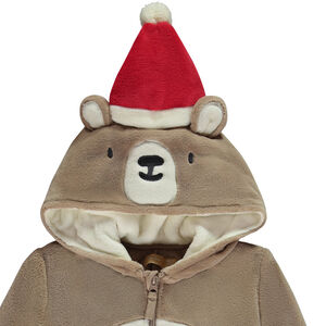 Sobrepijama de sherpa con diseño de oso y gorro de Navidad para niño  Main Sobrepijama de sherpa con diseño de oso y gorro de Navidad para niño