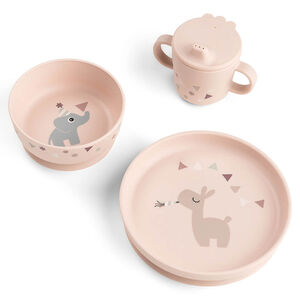 Vajilla infantil 3 piezas Foodie Celebration rosa 