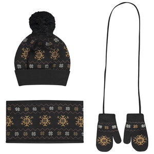 Conjunto de 3 piezas de punto jacquard con motivo de copos para bebé niño 