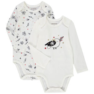 Pack de 2 bodies con estampado de pájaros para bebé niña Main Pack de 2 bodies con estampado de pájaros para bebé niña