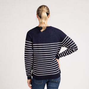 Jersey de lactancia de punto a rayas estilo marinero con cuello fantasía 