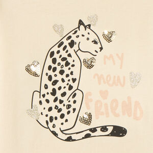 Camiseta de manga larga con estampado de leopardo para niña 