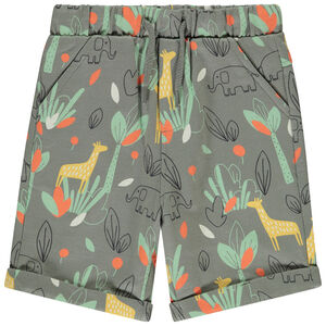 Bermudas de felpa estampadas safari para bebé niño 