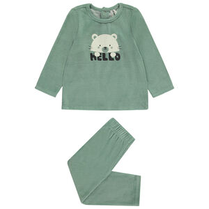 Conjunto de 2 piezas de terciopelo con estampado para bebé niño 