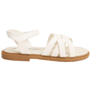 Sandalias blancas con tiras cruzadas para niña 