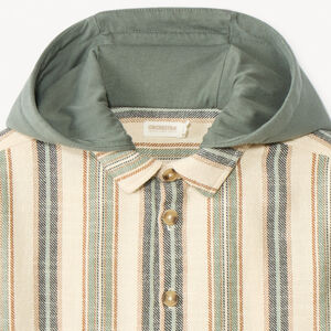 Sobrecamisa de lona a rayas con capucha para niño 