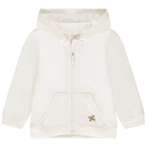 Gilet de felpa con bordado de mariposa para niña. 