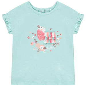 Camiseta de manga corta con volantes para bebé niña 