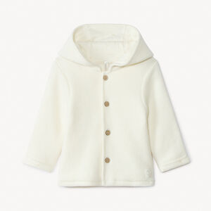Chaqueta con capucha de punto liso para bebé 