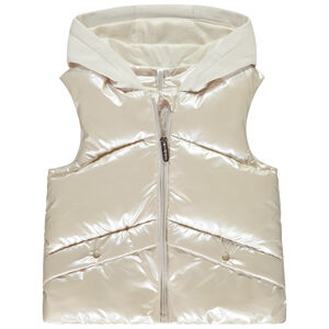 Doudoune sin mangas bicolor efecto nacarado para niña bebé 