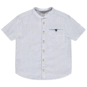 Camisa de manga corta a rayas con cuello mao para niño 