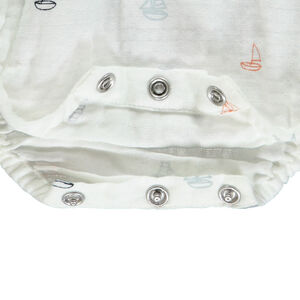 Ranita con cuello marinero estampado de veleros para bebé niño 