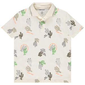 Polo de manga corta con estampado de cactus para niño 