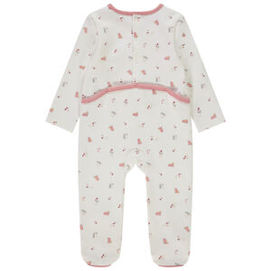 Pelele estampado para bebé niña con aperturas diferentes según la edad 