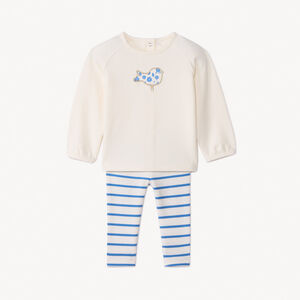 Conjunto de 2 piezas con pelele de rayas para bebé niña 